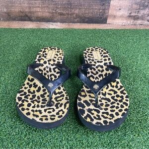 KATE SPADE Wedge Milli Flip Flops, Leopard Animal Print,‎ Size 9